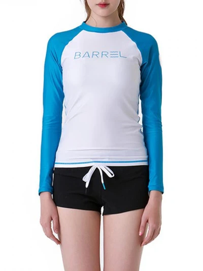 EVE RASHGUARD-WHITE/AQUA BLUE